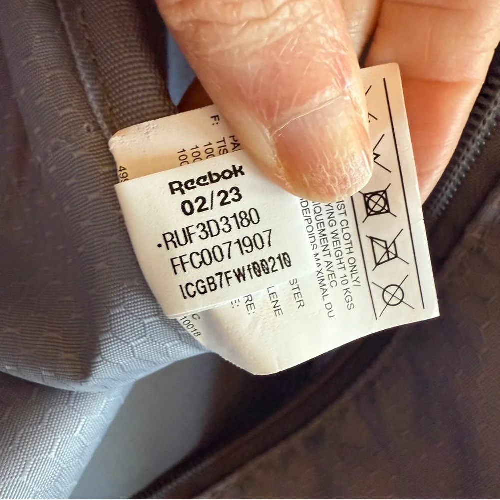 Reebok Gray Honeycomb Ripstop‎ Duffel Bag Logo